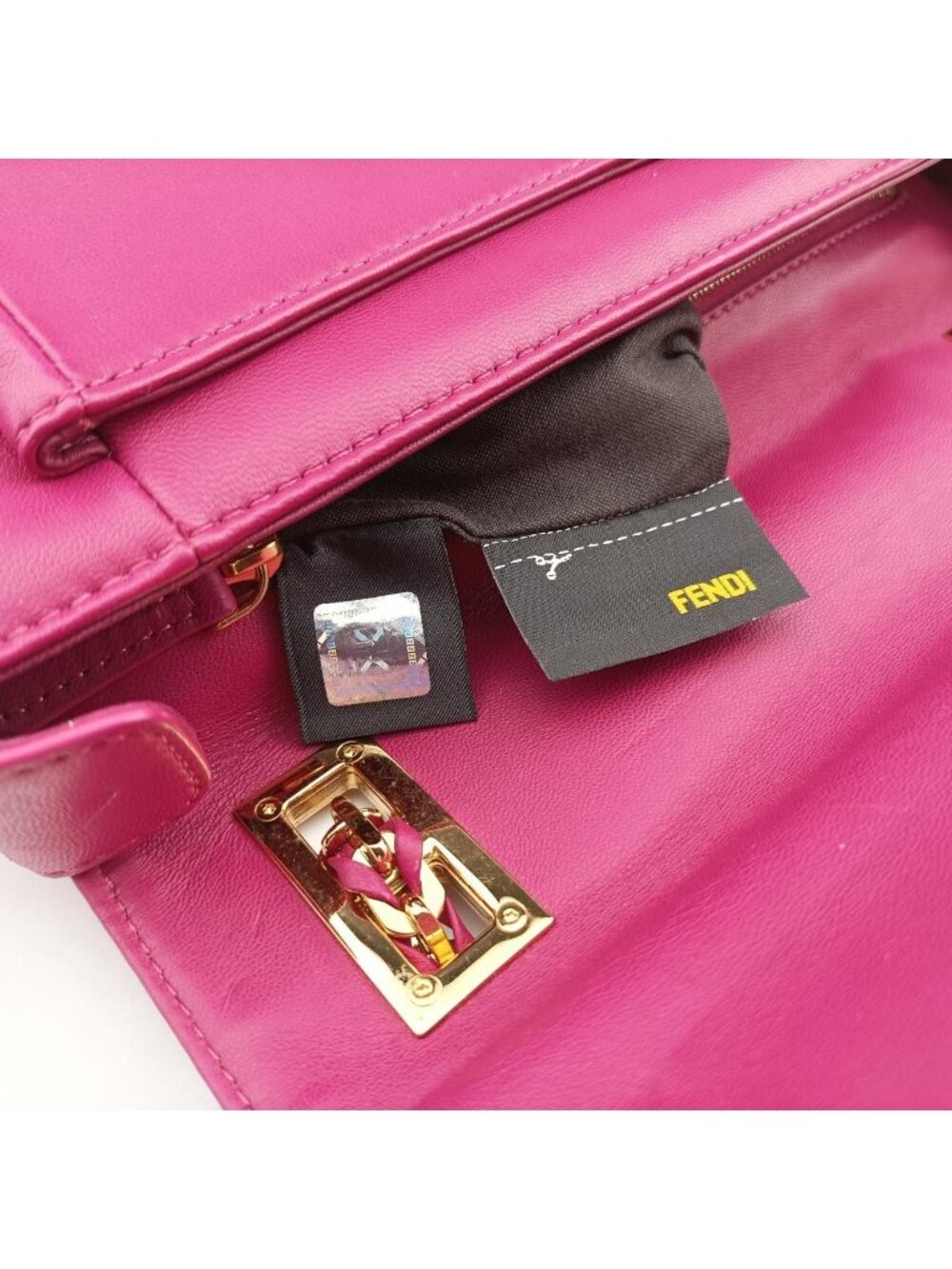 Fendi Be Baguette Rose Red Leather Shoulder - Picture 12 of 15